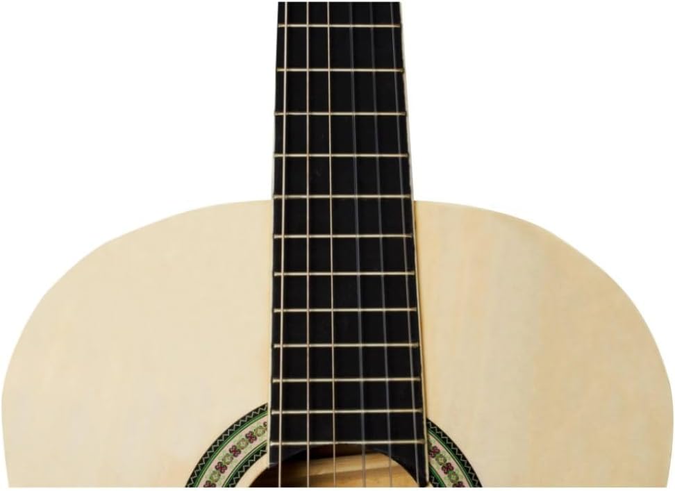Tampo frontal do violão Harmonics GNA-111 com boca decorada e tampo claro