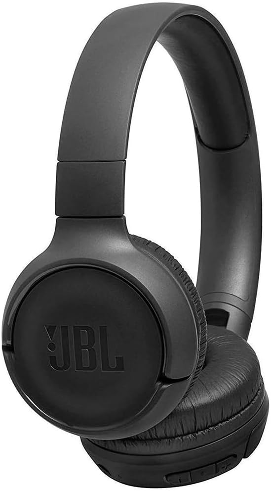 Fone de ouvido JBL Tune 500BT Bluetooth on ear preto com design dobrável e controles integrados