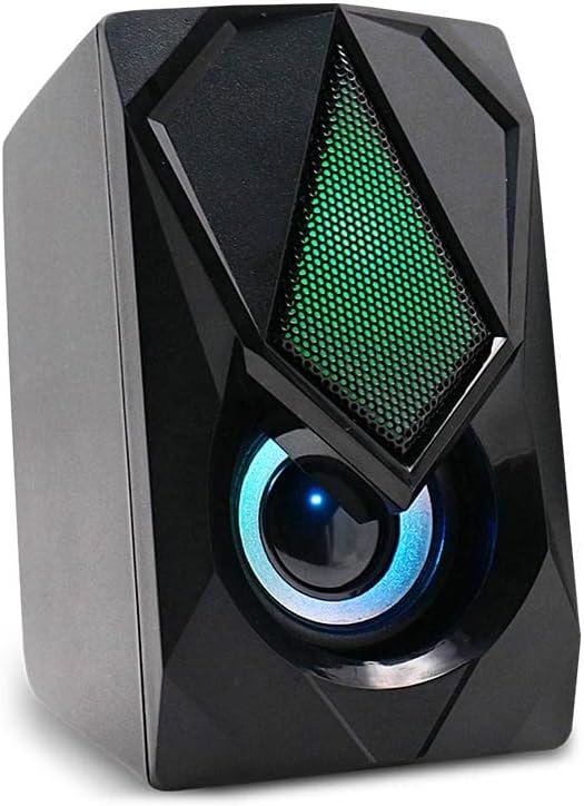 Caixa de som gamer Multilaser SP951 2.0 com LED RGB azul e verde, 12W RMS