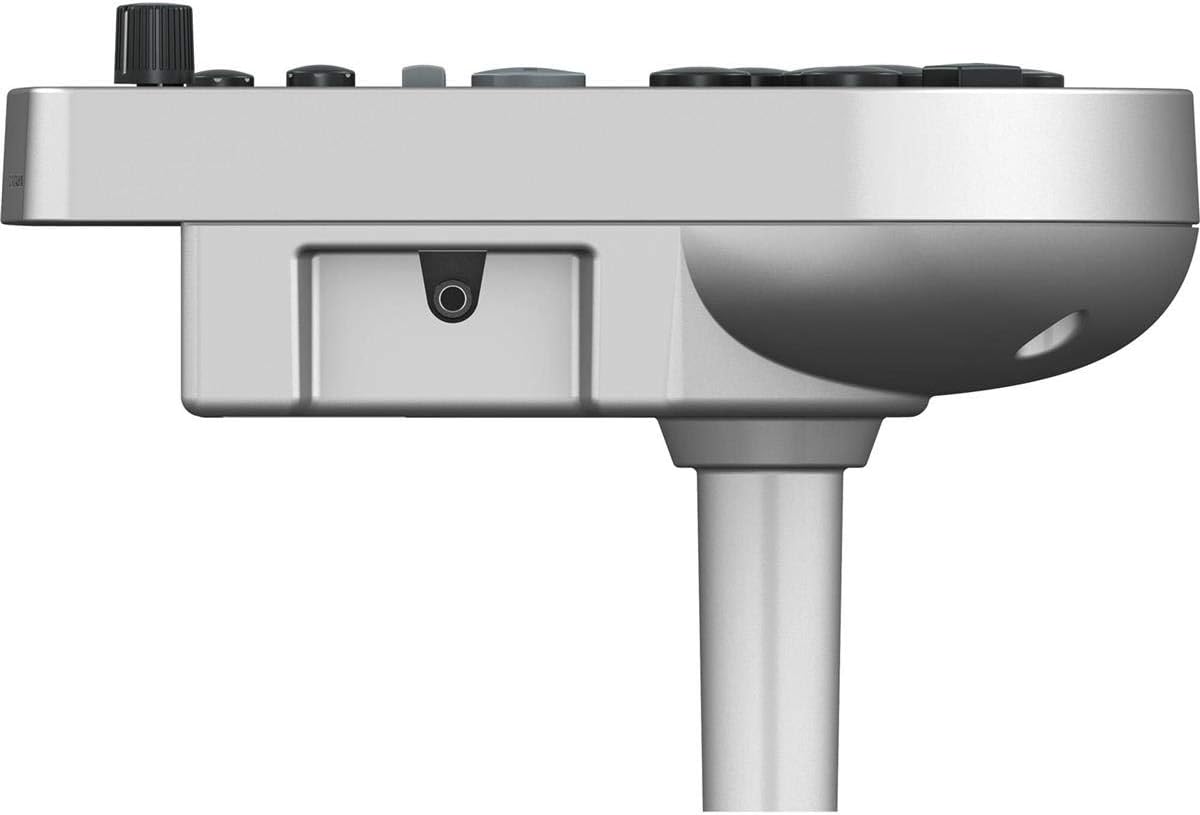 Lateral do módulo Behringer HDS110USB mostrando conexões USB, entrada e saída de áudio e auxiliar.