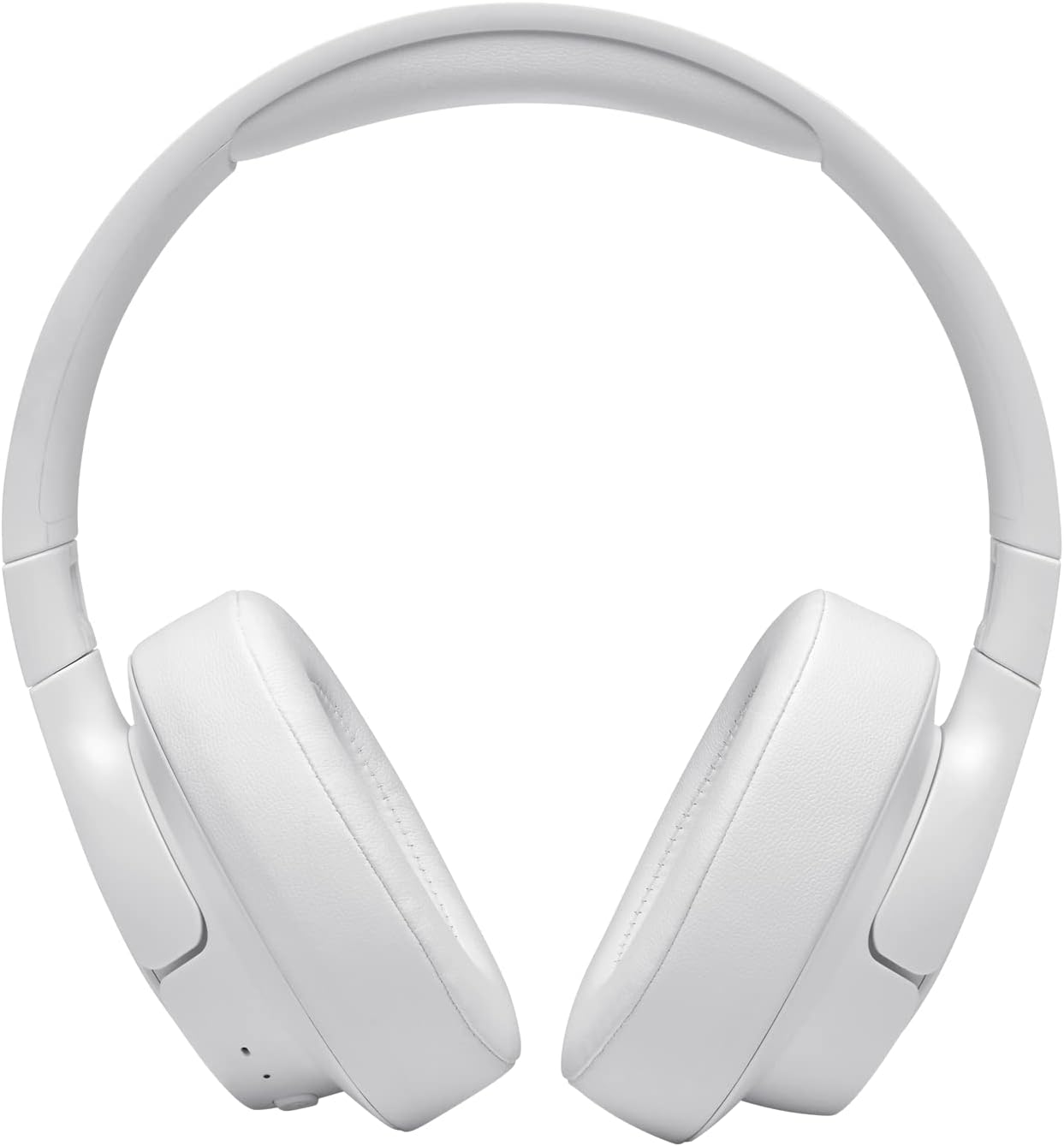 Fone de ouvido JBL Tune 710BT branco vista frontal com almofadas acolchoadas confortáveis