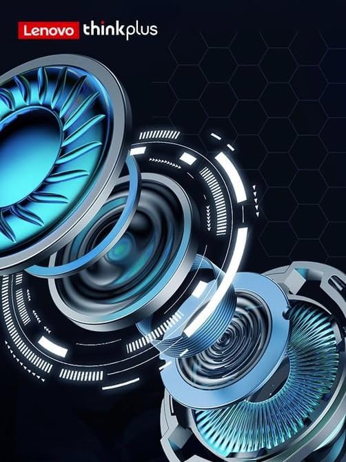 Detalhes técnicos do driver de áudio dos fones Lenovo GM2 Pro evidenciando alta tecnologia e qualidade sonora
