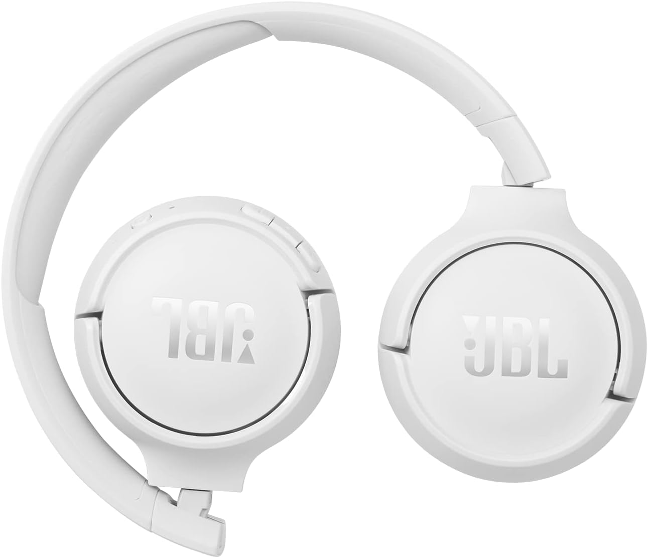 Fone de ouvido JBL 510BT Bluetooth branco dobrável com design compacto e logo JBL visível