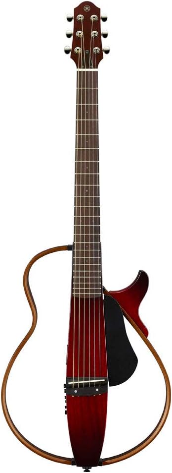 Violão elétrico Yamaha SLG200S Silent com cordas de aço e acabamento Crimson Red Burst