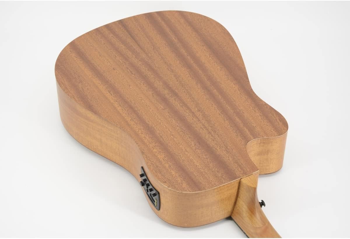 Traseira do violão eletroacústico Strinberg Forest FS4D com acabamento fosco e corte para acesso aos trastes