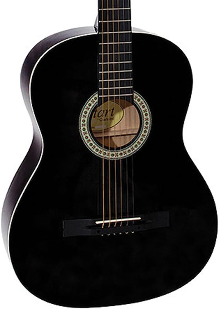 Corpo do violão clássico Giannini S-14 verniz brilhante preto com roseta decorativa e cordas de nylon