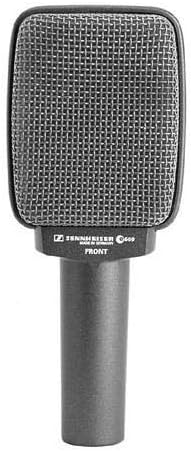 Microfone Sennheiser E-609 Silver para instrumentos com padrão supercardioide, acabamento prateado e grade em malha metálica.