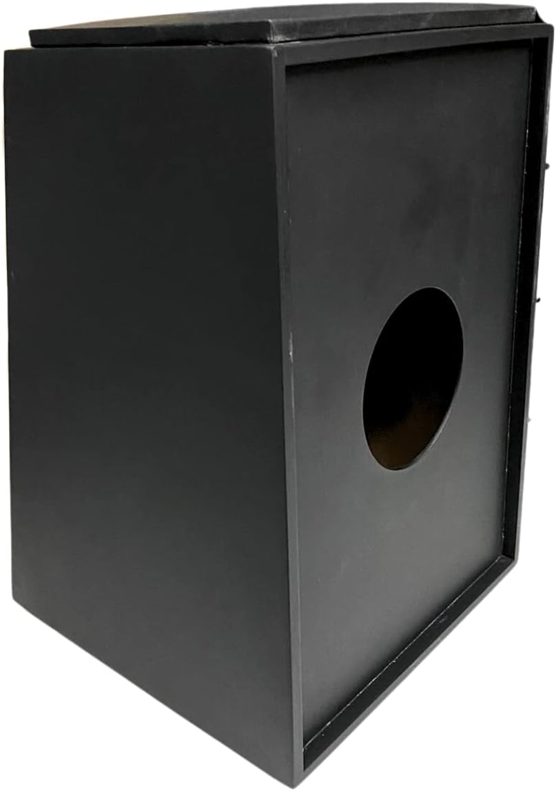 Cajon acústico Jaguar CJ1000 K2 PB 006 vista traseira com abertura circular de som