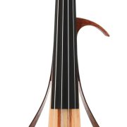 Violino elétrico Yamaha YEV104NT natural em madeira clara com design moderno e leve com quatro cordas.