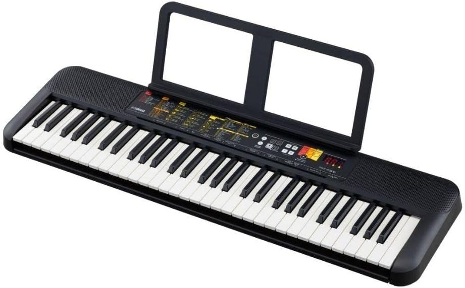 Teclado Yamaha PSR-F52 com suporte para partituras e 61 teclas preto