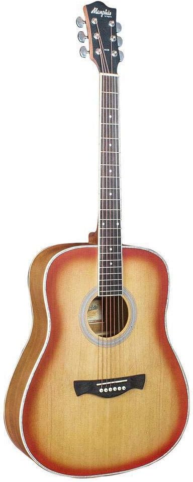 Violão acústico Tagima Memphis MD-20 cherryburst com corpo dreadnought e braço escuro