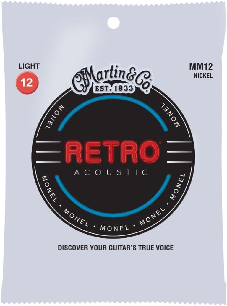 Embalagem de cordas para guitarra acústica Martin MM12 Retro Acoustic Light 12 Nickel Monel