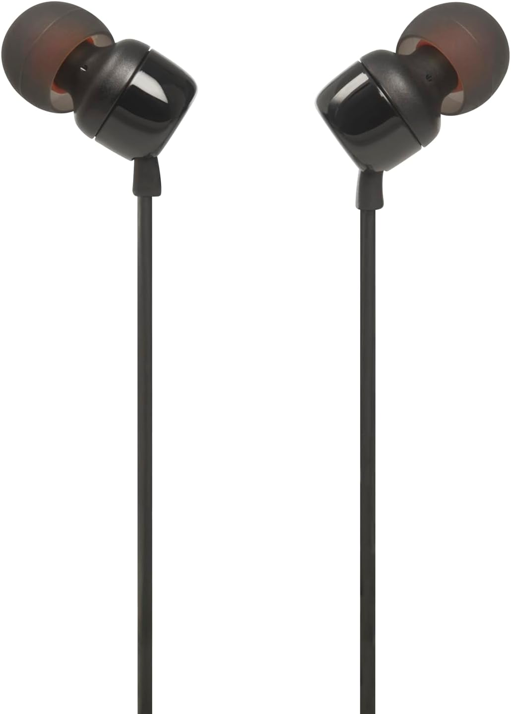 Fone de ouvido JBL T110 in-ear preto com microfone e controle no cabo