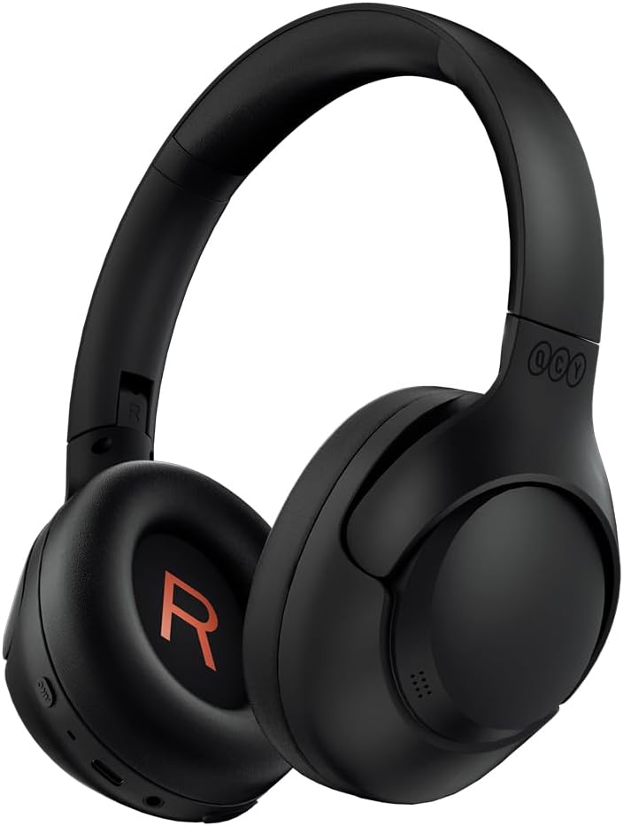 Fone de ouvido Bluetooth circumaural QCY H3 ANC preto com cancelamento de ruído