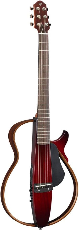 Violão elétrico Yamaha SLG200S Silent com cordas de aço e acabamento Crimson Red Burst frontal
