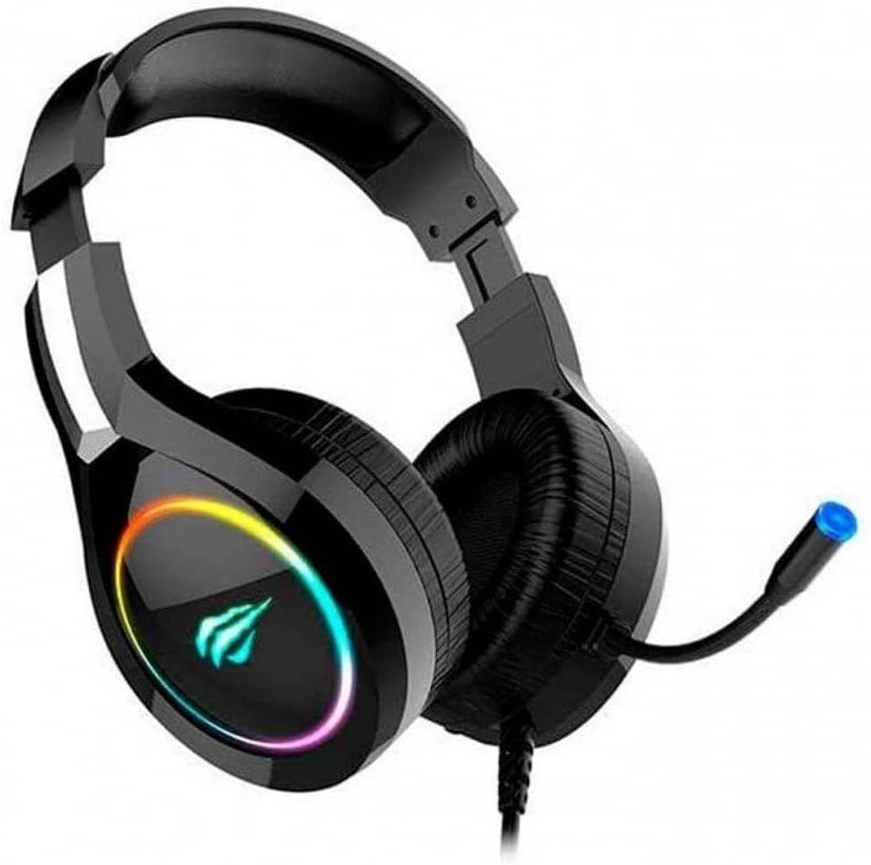 Havit HV-H2232d fone de ouvido gamer com microfone iluminado azul e RGB