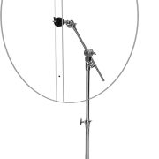 Escudo protetor de som para bateria yzklnne em acrílico cristalino de 76,2 cm com suporte metálico cromado ajustável e base tripé.