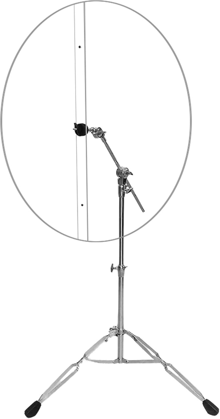 Escudo protetor de som para bateria yzklnne em acrílico cristalino de 76,2 cm com suporte metálico cromado ajustável e base tripé.