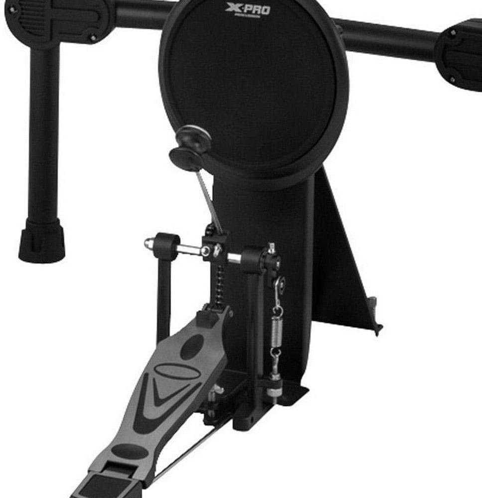 Pedal do bumbo e pad preto da bateria eletrônica Ibanez ED100 com suporte metálico