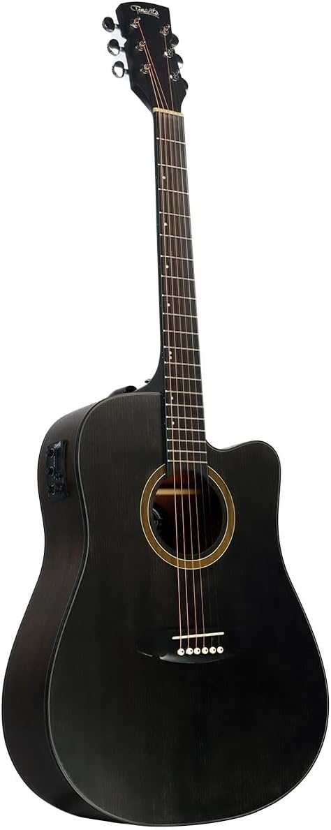Violão elétrico folk Tonante Ametista ACTNAB1954 preto fosco com captador e equalizador 3 bandas
