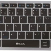 Teclado Hrebos Bluetooth ABNT2 compacto e ergonômico com retroiluminação azul.