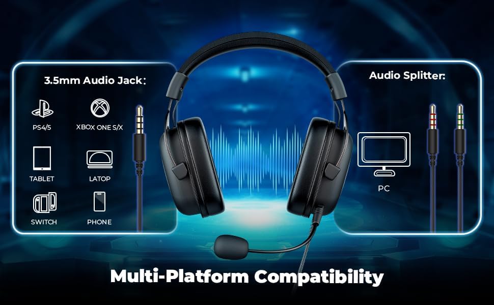 Headset Havit HV-H2002d com compatibilidade multi-plataforma para consoles, PC, tablet e celular.