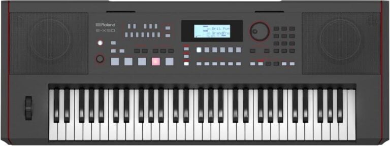 Teclado arranjador Roland E-X50 61 teclas com painel digital e caixas de som embutidas