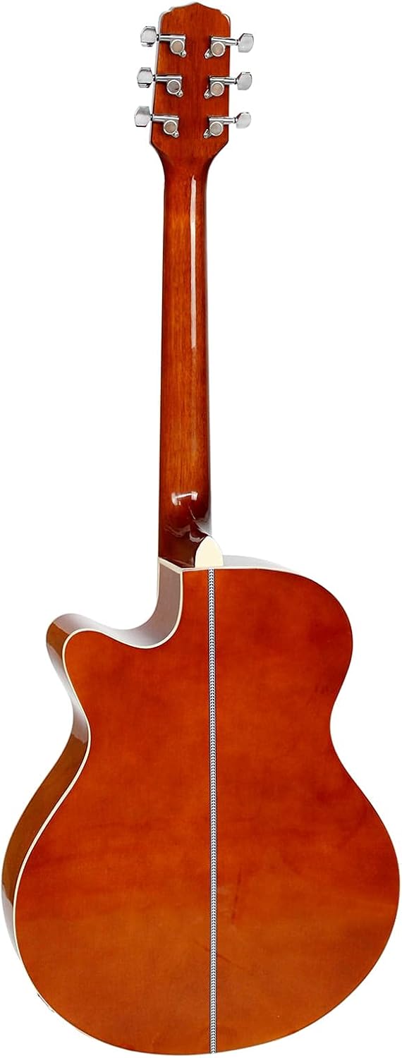 Verso do violão Giannini GSF-1D eletroacústico em madeira marrom com corte natural