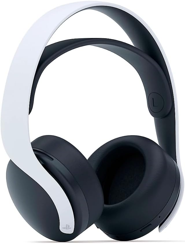 Fone de ouvido PlayStation Pulse 3D sem fio com design branco e preto para PS5
