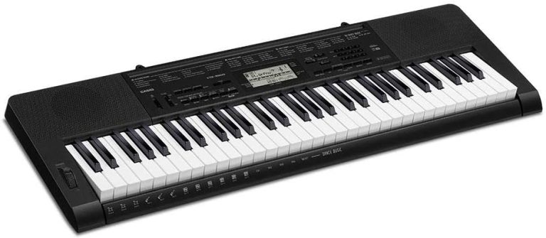Teclado Musical Casio CTK-3500 61 teclas preto painel display digital e botões funcoes