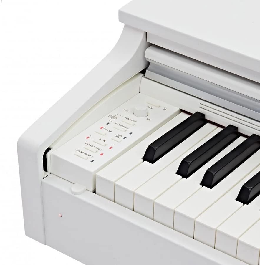 Detalhe controles e teclas do piano digital Casio Celviano AP270 branco