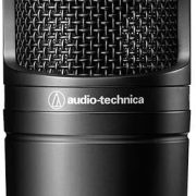 Microfone condensador cardioide Audio-Technica AT2020 preto com logo frontal
