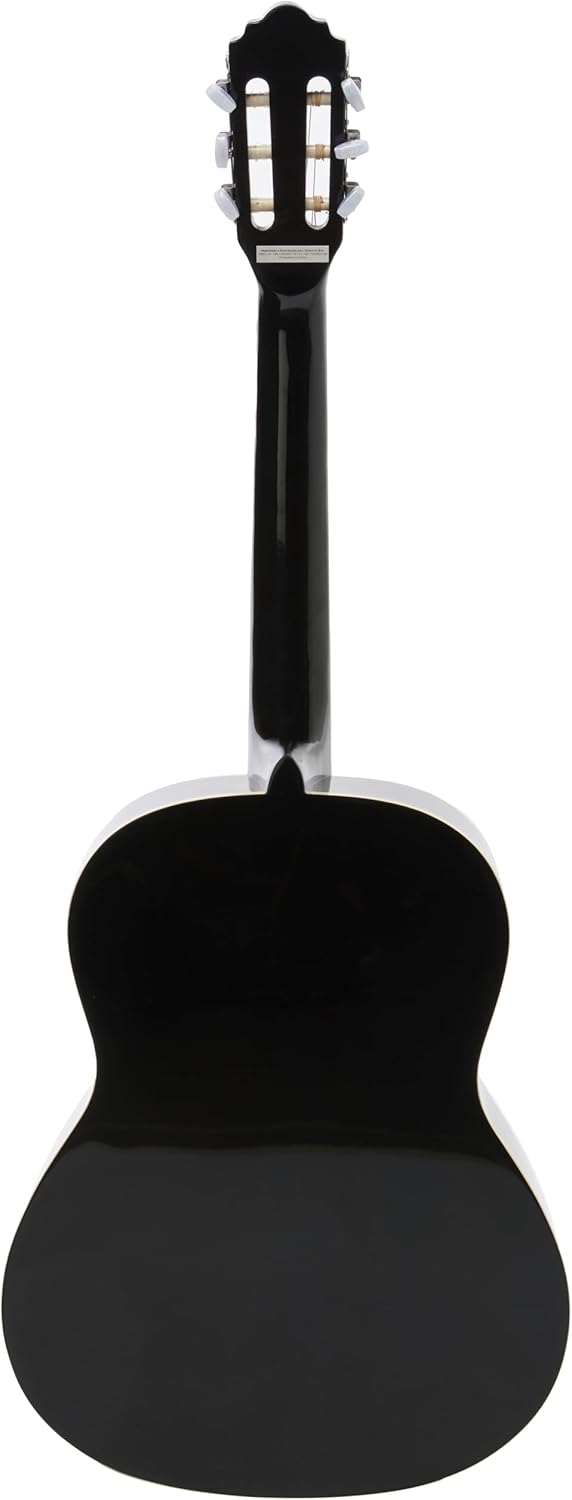 Violão acústico Giannini N-14Bk preto verniz brilhante visto de trás