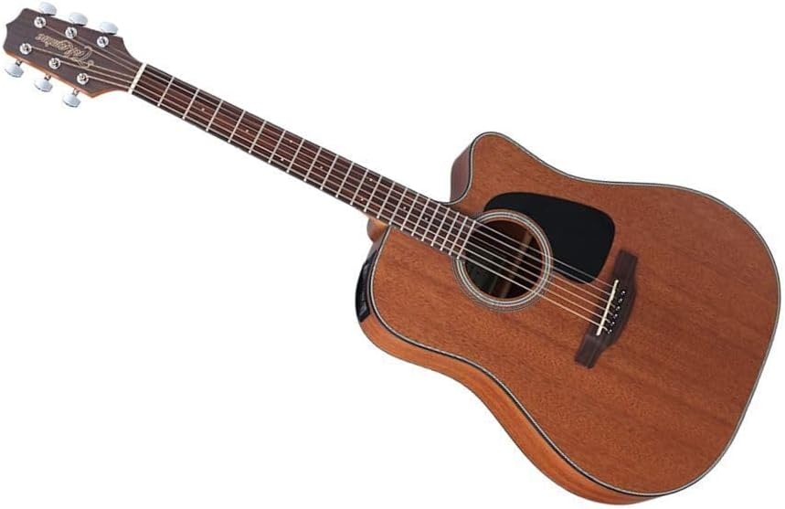 Violão eletroacústico Takamine GD11MCE mogno fosco com corpo cutaway e escudo preto