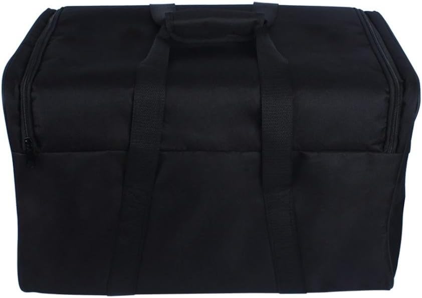 Bolsa preta impermeável para cajón com alças reforçadas em tecido Oxford.