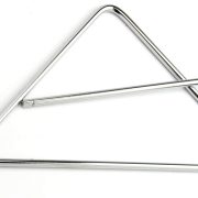 Triângulo médio Luen de alumínio cromado 25 cm com vareta metálica para percussão.