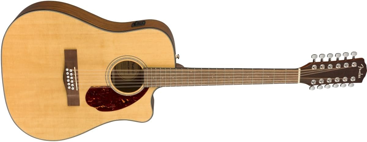 Violão Fender CD-140SCE 12-String acústico tampo abeto sólido vista lateral completa