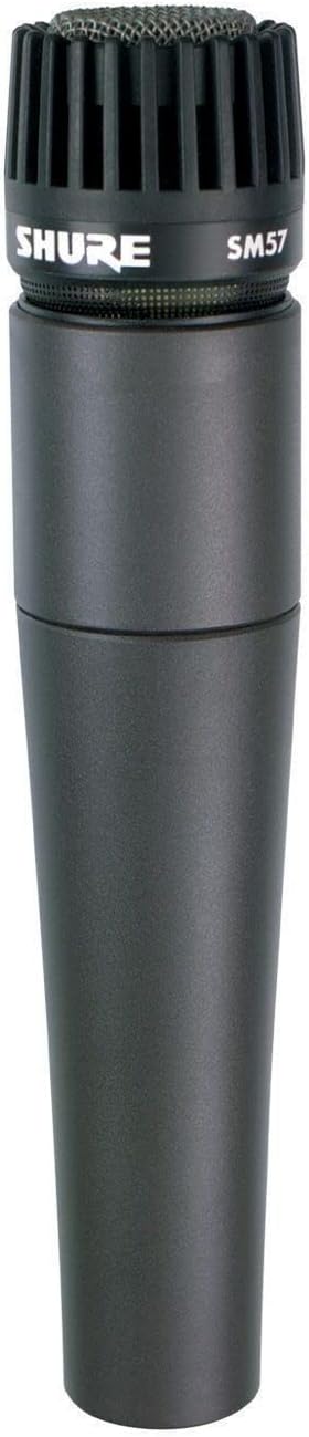 Microfone dinâmico cardioide Shure SM57-LC preto com logo branco