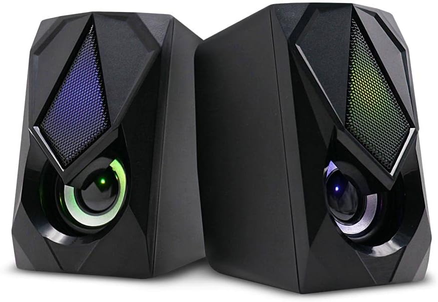 Caixas de som gamer Multilaser SP951 2.0 com iluminação LED RGB colorida e 12W RMS