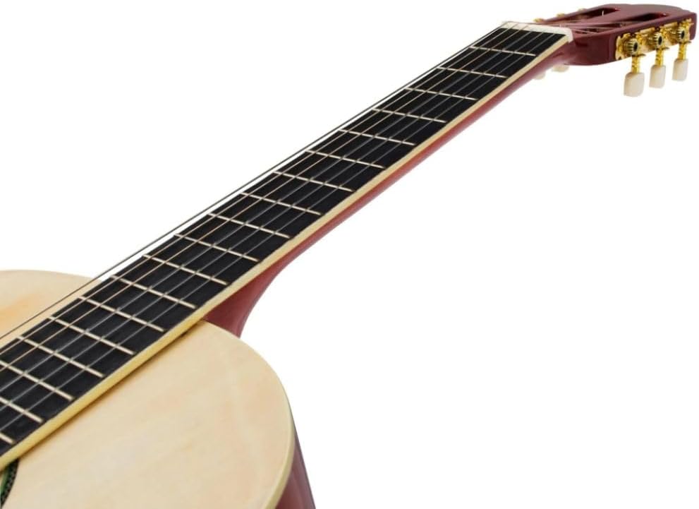 Braço e escala do violão Harmonics GNA-111 com acabamento natural e vermelho escuro