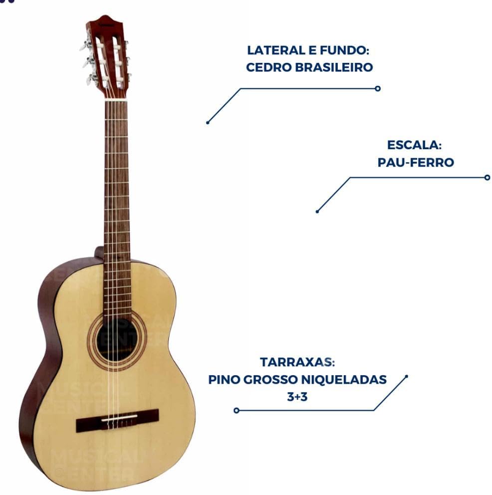 Violão Giannini NTR1 cedro brasileiro pau-ferro tarraxas niqueladas