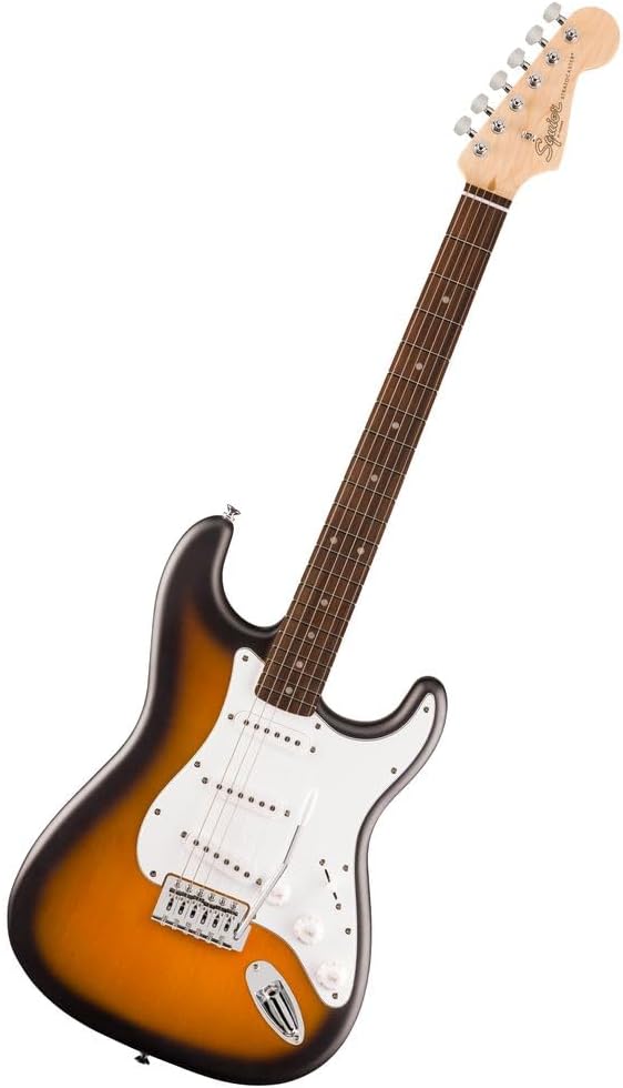 Guitarra elétrica Fender Squier Debut Series Stratocaster Sunburst com corpo clássico e três captadores single-coil