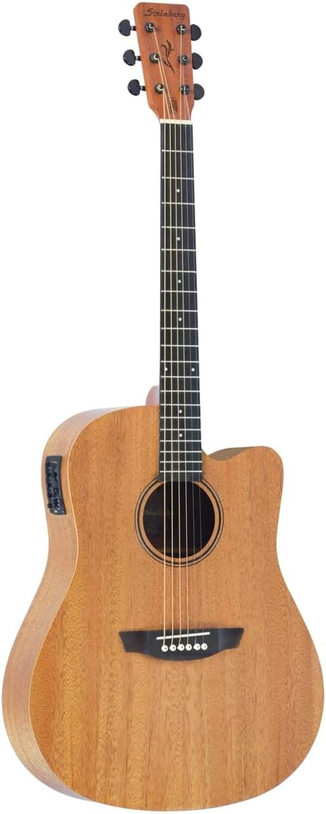 Violão eletroacústico Strinberg Forest FS4D em madeira natural com pré-amplificador SE-50 e formato folk