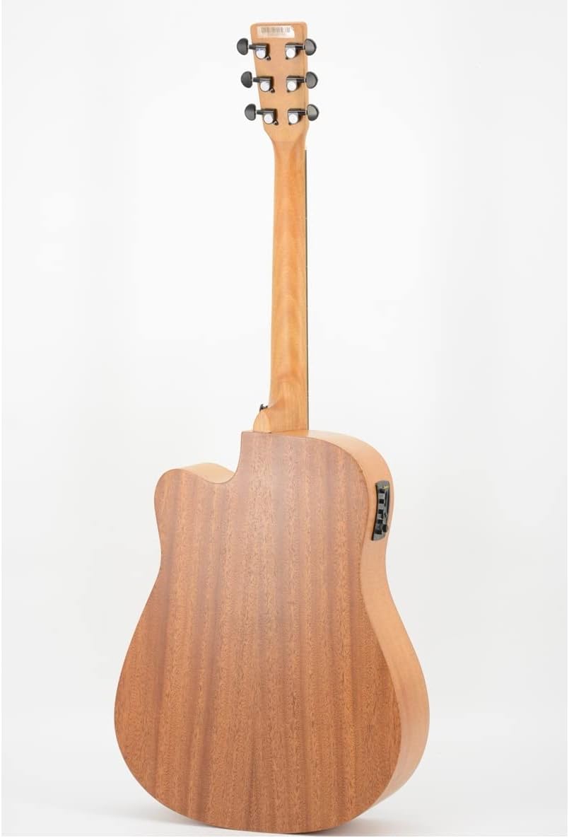 Parte traseira do violão eletroacústico Strinberg Forest FS4D com acabamento natural e corte no corpo