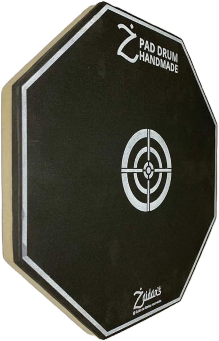 Close pad de treino 12 polegadas Zaidan's preto com logo Pad Drum Handmade