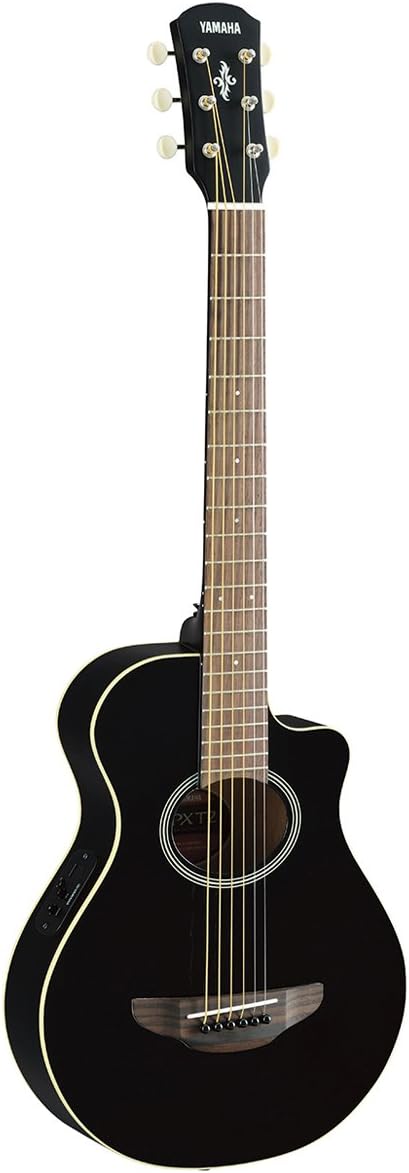 Violão eletroacústico Yamaha APXT2 BL preto com cutaway, controles laterais e afinador digital