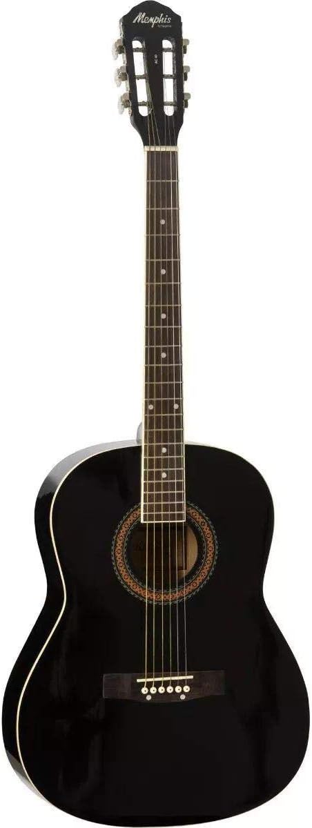 Violão acústico Tagima AC-40 Memphis preto com corpo dreadnought.