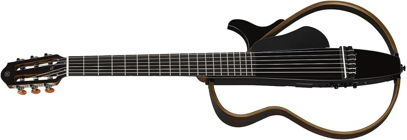 Violão Yamaha SLG-200N TBL preto translúcido com corpo esqueleto e captador embutido