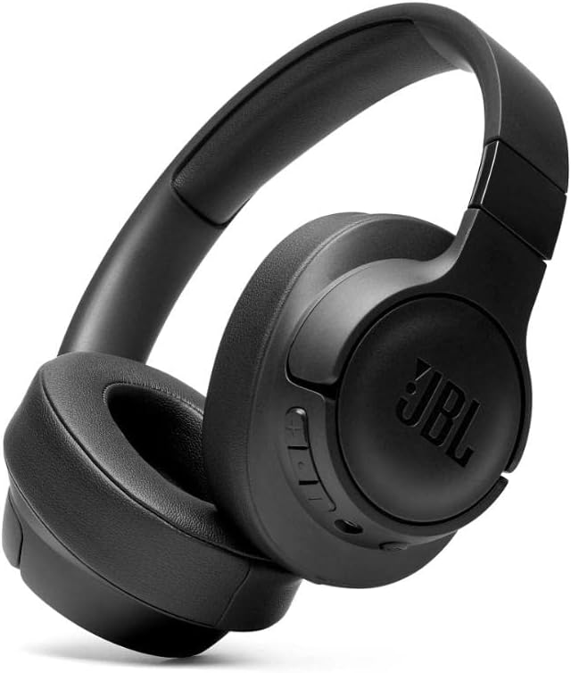 Fone de ouvido JBL Tune 710BT Bluetooth dobrável preto over-ear com controle de volume