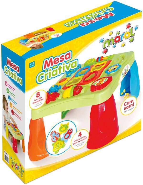 Embalagem da mesa criativa infantil Maral com som, atividades educativas e animais para encaixar
